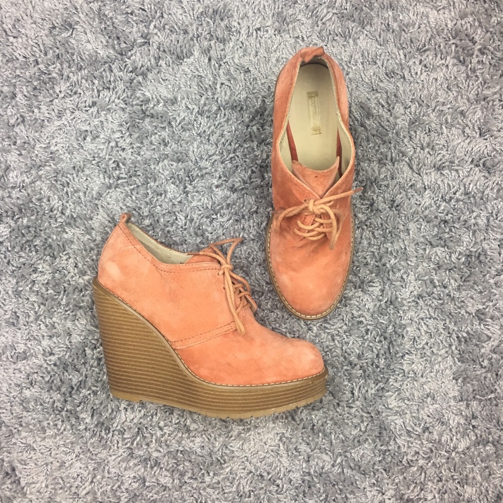 Pink Suede wedges (Brand: Cooperative)